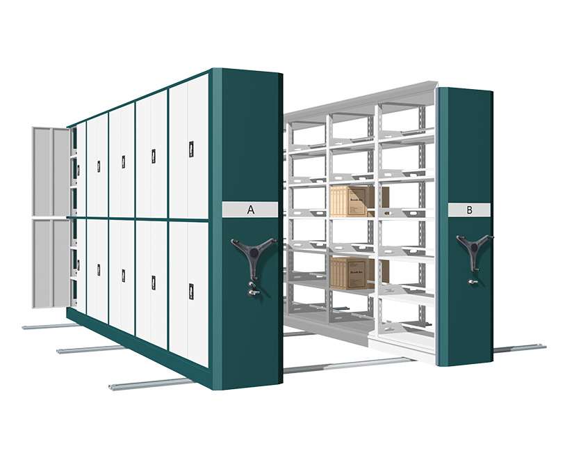 Mechanical-assist Mobile Shelving（02A)