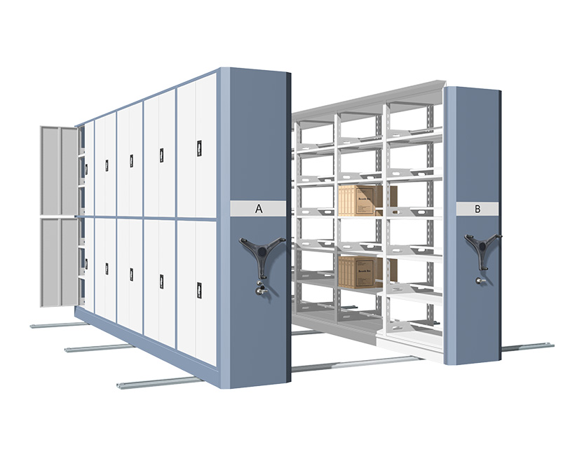Mechanical-assist Mobile Shelving（02B)
