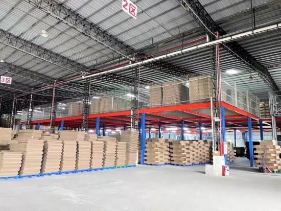 Steel mezzanine platform storage system