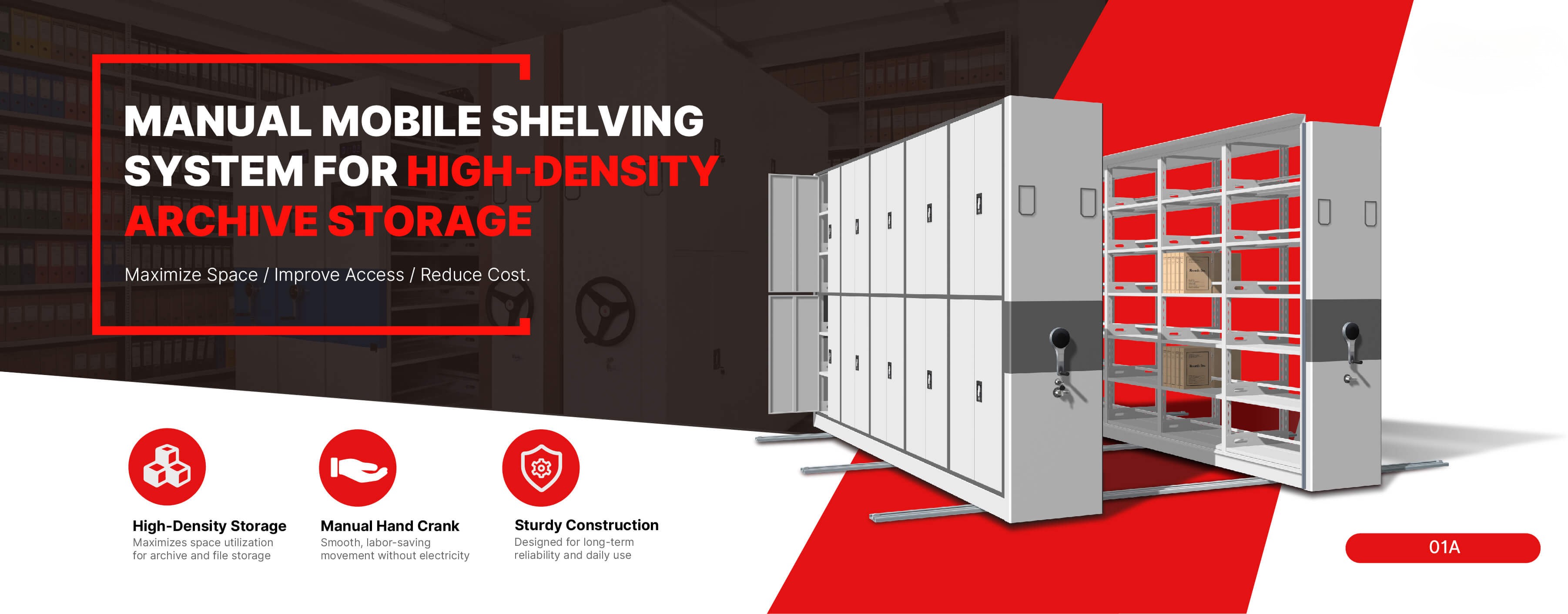 Mechanical-assist Mobile Shelving